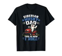 Un drôle de père Husky sibérien, C'est comme ça Que Je Fais Rouler l'herbe pour Tondeuse à Gazon T-Shirt