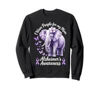 Un éléphant de sensibilisation à la maladie d'Alzheimer porte du violet pour ma mère Sweatshirt