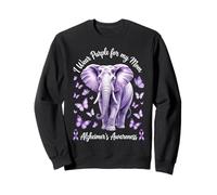 Un éléphant de sensibilisation à la maladie d'Alzheimer porte du violet pour ma mère Sweatshirt