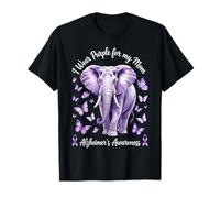 Un éléphant de sensibilisation à la maladie d'Alzheimer porte du violet pour ma mère T-Shirt