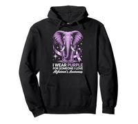 Un éléphant de sensibilisation à la maladie d'Alzheimer porte du violet Someone I Love Sweat à Capuche