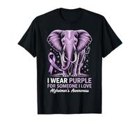 Un éléphant de sensibilisation à la maladie d'Alzheimer porte du violet Someone I Love T-Shirt