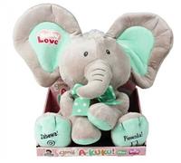 Un éléphant interactif Kuku beige et menthe