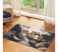 Un énorme tapis d'alimentation en cuir absorbant pour chien et chat - Imperméable - Ne tache pas - Séchage rapide - Antidérapant - 60 x 40 cm