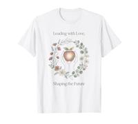 Un Enseignant Dirige avec Amour Le façonnement du Futur Apple Floral T-Shirt