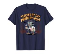 Un Enseignant Le Jour, Un Zombie la Nuit, Un Dessin Amusant pour Halloween T-Shirt