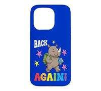 Un Enseignant Mignon de Rhino est de Retour à l'école Coque pour iPhone 15 Pro
