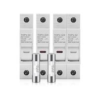 Un ensemble de 1P 2P porte-fusible DC 10 * 38mm haute tension solaire photovoltaïque 1100V TOPV-30 base protecteur de système photovoltaïque gpV(20A,1P With LED)