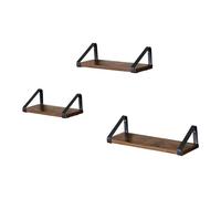 Un ensemble de 3 étagères murales suspendues en bois