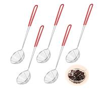 Un ensemble de 5 Passoire Cuisine,Acier inoxydable Passoire Chinois Cuisine Petite Passoire Poignée,Epuisette Fondue Chinoise,Parfait pour Cuisiner(27 X 6.5 CM)