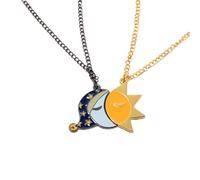 Un ensemble de colliers de couple Soleil et Lune Collier Pendentif Expression Bonne Nuit Collier Saint-Valentin pour hommes Femmes Bijoux Accessoires