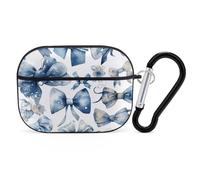 Un ensemble de coques pour AirPod Pro avec nœuds bleus, coque rigide anti-rayures en polycarbonate avec porte-clés, accessoires pour AirPod Pro 2e/1ère coque pour homme et femme, style noir
