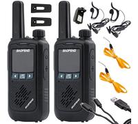 Un ensemble de deux as. Stations radio de l'écran LCD portables 1500mAh jusqu'à 8 km LED + casque