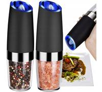 Un ensemble de deux meuleuses électriques à LED sans fil pour poivre et sel
