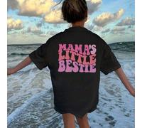 Un ensemble de jeunes filles, T-shirt col rond imprimé décontracté à manches courtes pour l'été. T-shirt pour jeunes aventurières qui aiment les hauts d'été pour préados 6Y,7Y,8Y,9Y,10Y,14Y,11Y,12Y,13