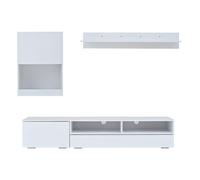 Un ensemble de meuble TV mural de 175*39*34 cm, composé de 3 pièces : un meuble TV, une étagère autoportante et une étagère murale