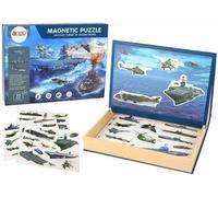 Un ensemble de puzzles magnétiques éducatifs sur le thème des bateaux militaires
