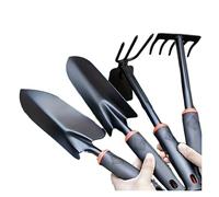 Un Ensemble de Quatre Outils Jardinage d'extérieur Comprenant Une Petite Pelle for Planter des Fleurs, Un râteau à Cinq Dents et Double tête