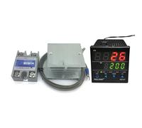 Un ensemble de thermomètre numérique PID, contrôleur de température 220 V, affichage à deux lignes + radiateur + thermocouple 2 M K + SSR 40 A(HD101)