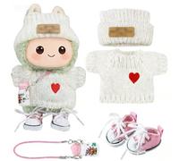 Un ensemble de vêtements pour poupée Labubu (sans poupée), accessoires au crochet faits à la main pour poupées Labubu d'environ 17 cm, tenue de qualité supérieure - Vêtements mignons pour se déguiser