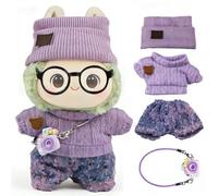 Un ensemble de vêtements pour poupée Labubu (sans poupée), accessoires au crochet faits à la main pour poupées Labubu d'environ 17 cm, tenue de qualité supérieure - Vêtements mignons pour se déguiser