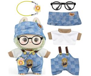 Un ensemble de vêtements pour poupée Labubu (sans poupée), accessoires au crochet faits à la main pour poupées Labubu d'environ 17 cm, tenue de qualité supérieure - Vêtements mignons pour se déguiser