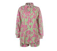 Un Ensemble décontracté pour Femme en été : Un Ensemble Deux pièces Tendance et Polyvalent composé d'une Chemise Ample à Manches Courtes Qui Couvre Le Corps.