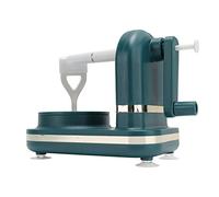 Un éplucheur Pommes, Machine Manuelle Décapage Des Fruits à Manivelle, Un éplucheur à Fruits Ronds Avec Poignée Rotative, Machine à éplucher Les Fruits Réglable pour la Cuisine (Vert foncé)