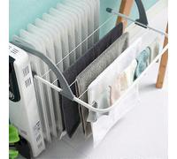 Un étendoir à linge portable, idéal pour l'hiver avec radiateurs. Extensible et pliable, il est fabriqué en plastique durable de haute qualité, très résistant à la flexion et aux chocs. Il convient au