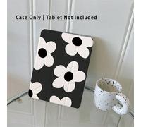 Un étui de protection de table artistique minimaliste et rétro avec motifs floraux pailletés noirs, avec porte-stylo, compatible avec iPad 10.9/10.2/Air 5e génération/Pro11/10e/9.7/Air 2/iPad (7e géné