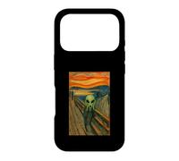 Un Extraterrestre Vert dans Le cri par Edvard Munch Funny Alien UFO Coque pour iPhone 17 Pro