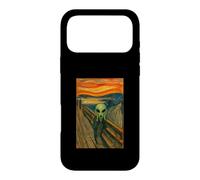 Un Extraterrestre Vert dans Le cri par Edvard Munch Funny Alien UFO Coque pour iPhone 17 Pro Max