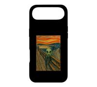 Un Extraterrestre Vert dans Le cri par Edvard Munch Funny Alien UFO Coque pour iPhone Air
