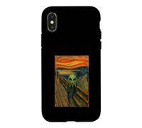 Un Extraterrestre Vert dans Le cri par Edvard Munch Funny Alien UFO Coque pour iPhone X/XS