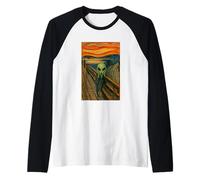 Un Extraterrestre Vert dans Le cri par Edvard Munch Funny Alien UFO Manche Raglan