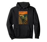 Un Extraterrestre Vert dans Le cri par Edvard Munch Funny Alien UFO Sweat à Capuche