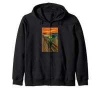 Un Extraterrestre Vert dans Le cri par Edvard Munch Funny Alien UFO Sweat à Capuche