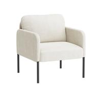 Un fauteuil au confort naturel, pensé pour le quotidien - Fauteuil avec dossier enveloppant et pieds en métal fin, Blanc