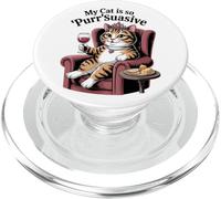 Un félin Qui boit du vin drôle, Mon Chat est Tellement persuasif PopSockets PopGrip pour MagSafe