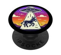 Un fermier d'âne enlevé un vaisseau spatial extraterrestre enlèvement spatial PopSockets PopGrip Adhésif