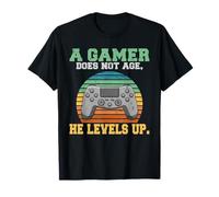 Un Gamer ne vieillit Pas il Monte en Niveau Lustiges Gaming T-Shirt