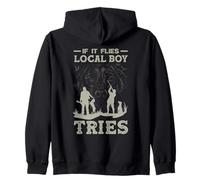 Un garçon Local drôle, Chien Labrador, Chasse au Canard Sweat à Capuche