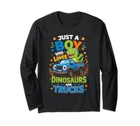 Un Garcon Qui Aime Dinosaures Et Camions Manche Longue