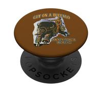 Un Gars sur Un Buffle Frappe Cette Cougar dans la Figure du Western rétro PopSockets PopGrip Adhésif