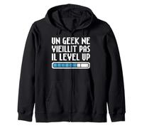 Un Geek ne vieillit Pas il Level up Gaming Retro Nostalgie Sweat à Capuche