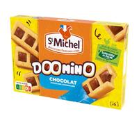 Un goûter gourmand sans huile de palme - ST MICHEL Doomino Chocolat, boîte de 6 biscuits moelleux, 180g - Lot de 4