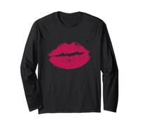 Un grand baiser rouge rose et un noir Manche Longue