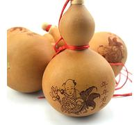 Un Grand Feng Shui Naturel WU LOU Gourde WU Lu Charm Amulette avec Children-fish + Gratuit Rouge Bracelet cordon E2029