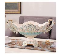 Un grand plat de fruits, Assiette de fruits secs en céramique binaurale haut gamme avec piédestal, assiette, bonbons, décoration exquise