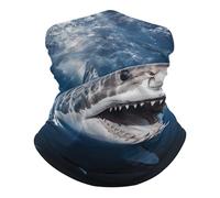 Un Grand Requin Blanc Ouvre La Gueule Chapeaux Demi-Visage Multifonctionnel Écharpe Demi-Visage Anti-UV Balaclava pour Sports Randonnée Extérieur 25X50Cm